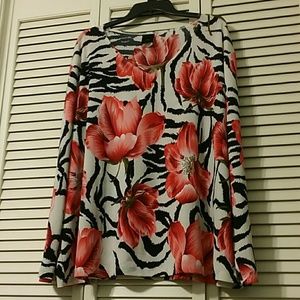 J.T.B. Zebra Print Floral Blouse